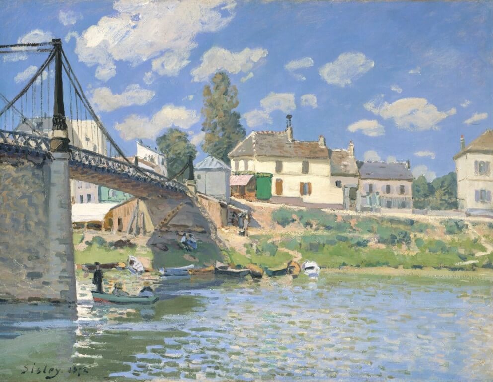Alfred Sisley, Villeneuve-la-Garenne'deki köprü adlı tablosu, 1872.