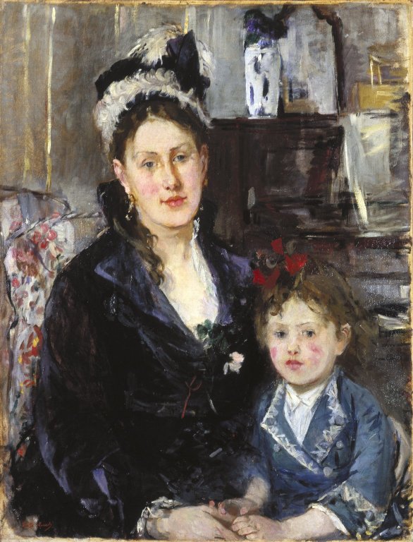 Berthe Morisot, Madam Boursier ve Kızının Portresi, c. 1873.