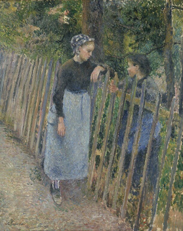 Camille Pissarro, Konuşma adlı tablosu, yaklaşık olarak 1881.