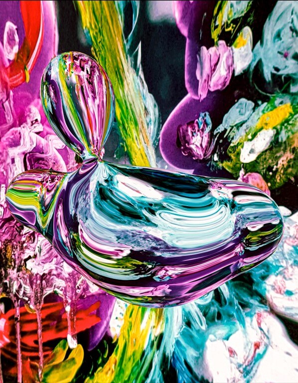 Melek Kocasinan'ın Heavenly Bodies adlı tablo çalışması.